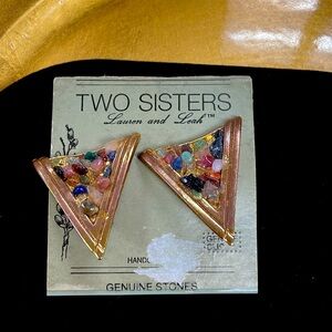 Two Sisters Lauren and Leah vintage clip on earrings new